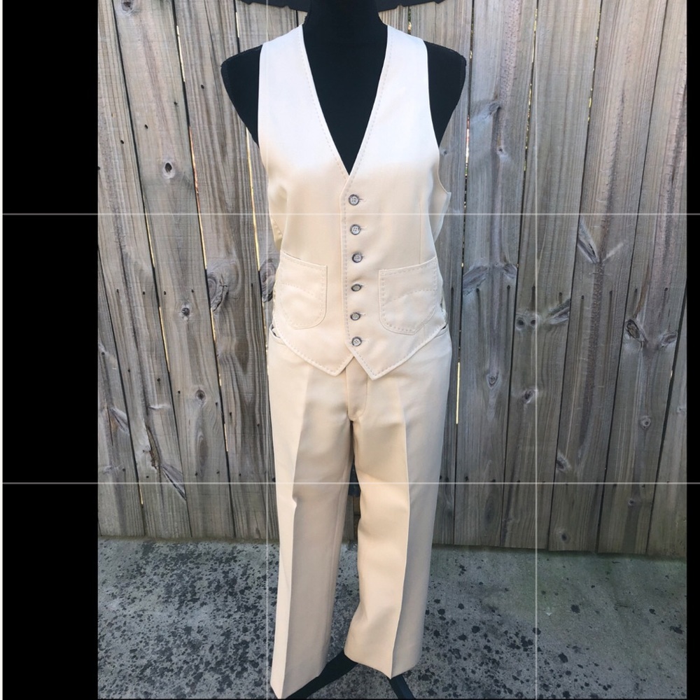 Vtg 1970s Johnny Carson 3 Piece Leisure Suit Tailored For Fine Bros.-Matison Co - Picture 3 of 16